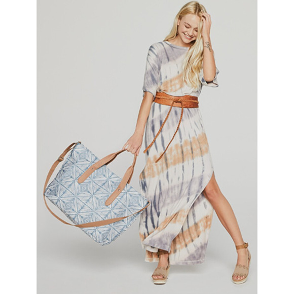 Free People Dresses & Skirts - Free People purple tie dye slit maxi tee dress